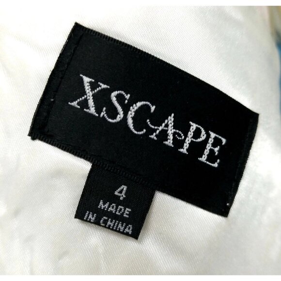 Xscape Floral Embellished Zip Up Crop Top Sz‎ 4 Formal Colorful Dainty Cropped - Picture 8 of 9